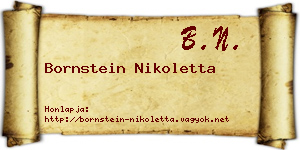 Bornstein Nikoletta névjegykártya