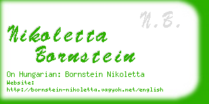 nikoletta bornstein business card